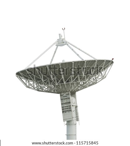 satellite antenna on white with path