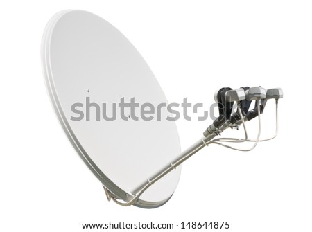 satellite dish antenna isolated on white background 