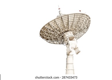 satellite dish antenna radar big size isolated on white background