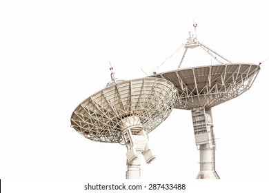 satellite dish antenna radar big size isolated on white background