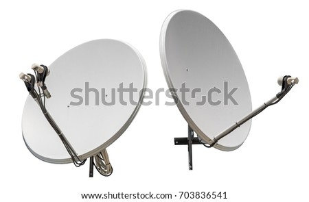 satellite dish antennas isolated on white background 