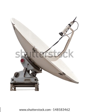 satellite dish of mobile phone isolated white
