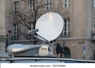 Satellite Dish On The Roof Of The Car