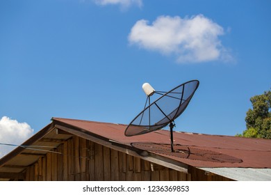 Satellite Dish On Roof Rural Village Stock Photo (Edit Now) 1236369856