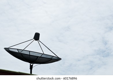 Satellite Dish on white clouds sky