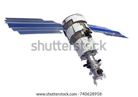 Satellite for earth surface probing isolated on white background