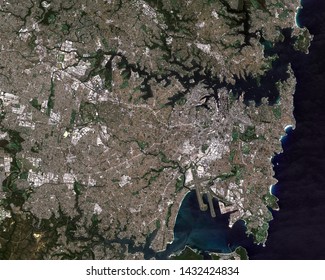 Satellite Image Of Sydney, Australia, Taken On March 26, 2019. Contains Modified Copernicus Sentinel Data 2019.