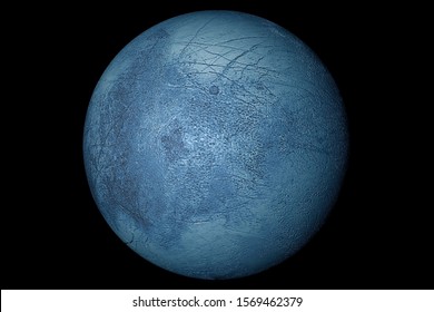 Satellite of Jupiter, Europe. On a black background. Elements of this image furnished by NASA - Powered by Shutterstock