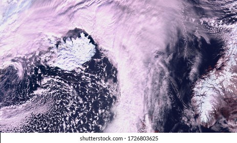 Satellite map of Europe are covered by clouds. contains modified Copernicus Sentinel data - Powered by Shutterstock