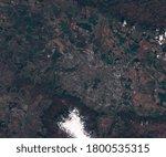 Satellite map of Sofia Bulgaria, view from space. contains modified Copernicus Sentinel data