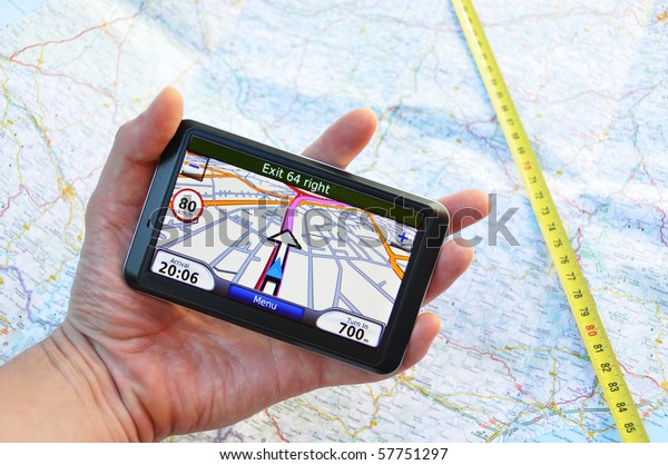 Satellite navigation system\
in the hand