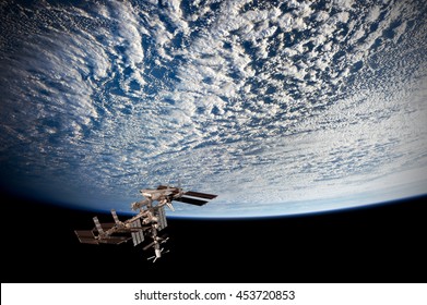 Satellite Planet Earth Ocean International Meteorology Telecommunication Outer Space Station Iss. Elements Of This Image Furnished By NASA.