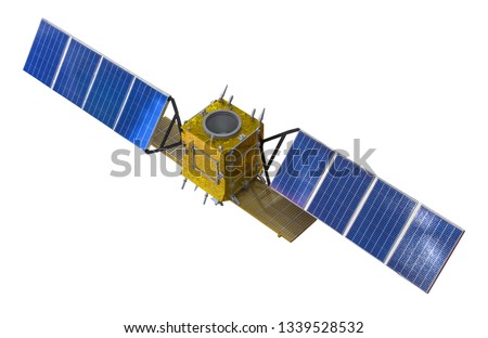 Satellite probe orbital isolated on white background