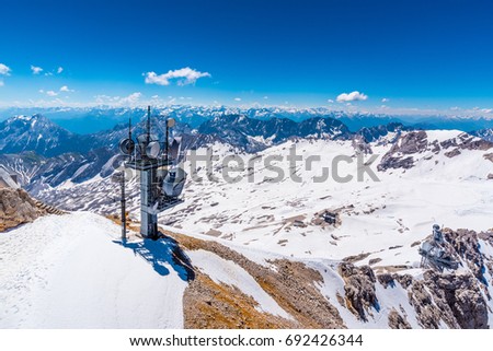 Image, Stock Photo Hikers climbing the Zugspitze