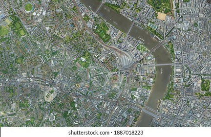 Satellite Top View Texture Over London