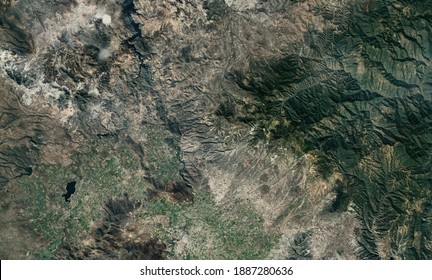 Satellite Top View Texture Over Mexico