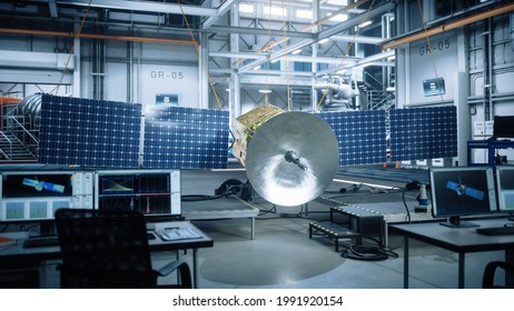 Satellite Under Construction Aerospace Technology Manufacturing Stock ...