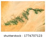 Satellite view of Namibia desert, landscape and mountains. Nature and aerial view. Global warming and climate change. Element of this image is furnished by Nasa