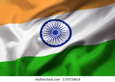 Satin Texture Curved Flag India Stock Photo 1193724814 | Shutterstock