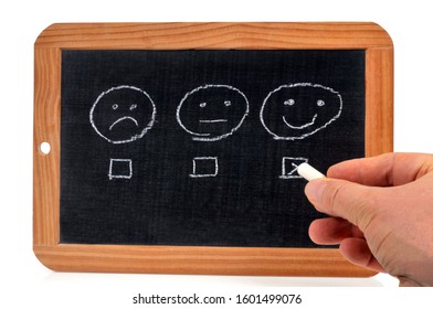 Satisfaction Survey Concept With A School Slate