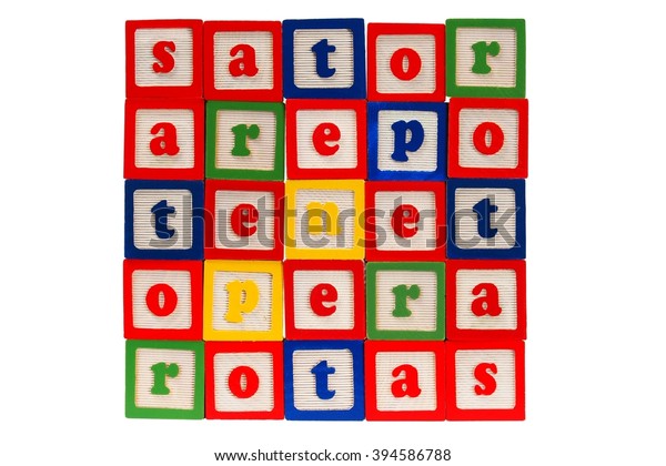 Sator square made from letter blocks