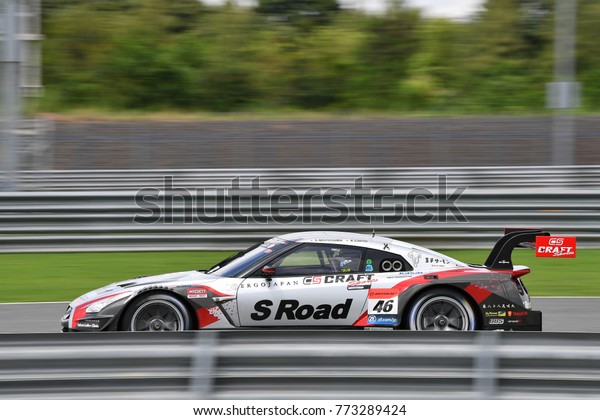 Satoshi\
Motoyama of S Road Craft Sport GT-R Mola Team drives qualifying\
during the Autobacs Super GT 500 Round7 at Chang International\
Circuit on October 07,2017 in\
Buriram,Thailand