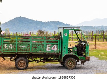 SATTAHIP, THAILAND - Mar 01, 2021: An Old Thai Commercial Vehicle Which Is Used In Gardening In Sattahip Thailand Asia