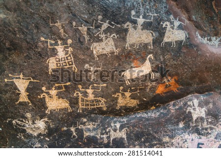 Satukunda Rock Paintings. Just 24 km fom Bhopal, Satkunda has around 5000 year old rock art. Contemporary in quality and age the world Heritage site of Bhim Baithika in the east of Bhopal.