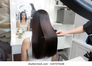 Saturated Healthy Shiny Hair After Keratin Recovery. The Concept Of Recovery Structure.