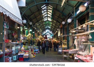 Saturday December 3rd 2016 - People At The Food Market Of Thessaloniki, Greece 