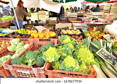 Saturday, February 21, 2020 Nantes France Food And Vegetables In MARCHe PETITE HOLLANDE Market In Nantes.