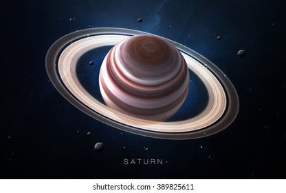 Saturn - High Resolution 3D Images Presents Planets Of The Solar System. This Image Elements Furnished By NASA.