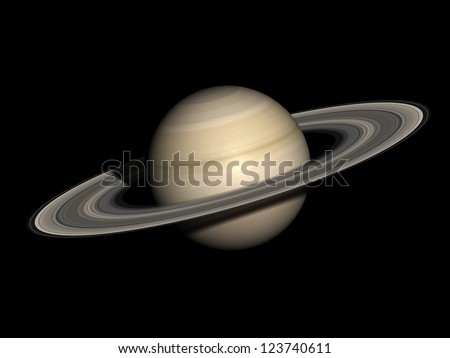 Saturn, isolated on black. Elements of this image furnished by NASA.