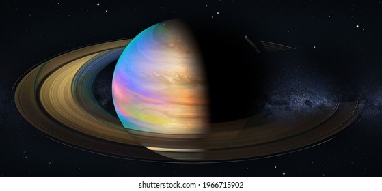 Saturn Planet In Space. Elements Of This Image Furnished By NASA.