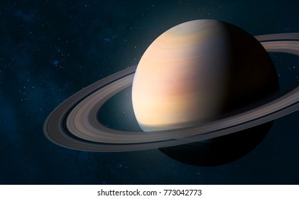 Saturn In The Space Abstract Art. Elements Of This Image Furnished By NASA.