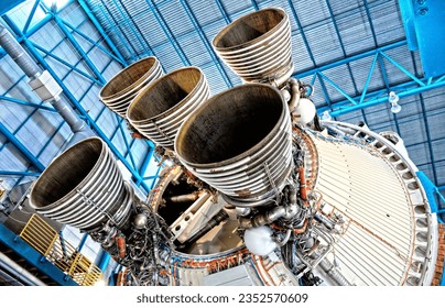 The Saturn V stages in Cape Canaveral Orlando Florida USA - Powered by Shutterstock