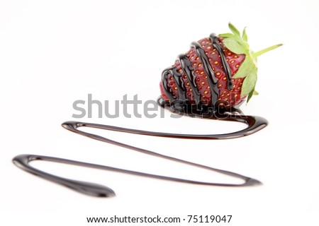 Sauce of chocolate covered strawberry