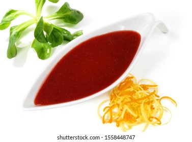 Sauce Cumberland In A Modern Sauce Boat On White Background