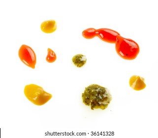 Sauce Drops On White Background