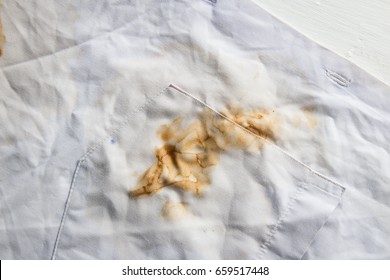 Sauce Stain On White Shirt 