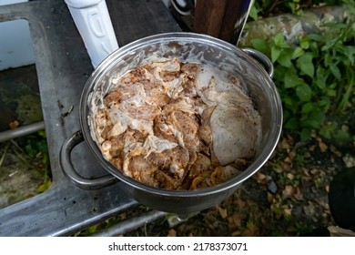 saucepan with pickled meat and chicken - Shutterstock ID 2178373071