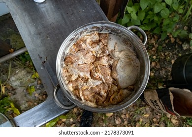 saucepan with pickled meat and chicken - Shutterstock ID 2178373091