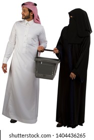 Saudi Arab Gulf Middle East Muslim Couple Shopping Super Market