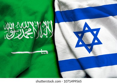 Saudi Arabia And Israel Flag Together