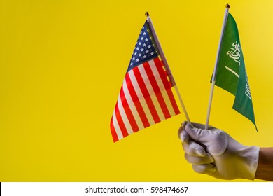 Saudi Arabian Flag And USA