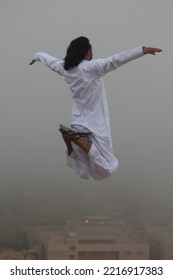 Saudi Man Jumps Enjoying Freedom