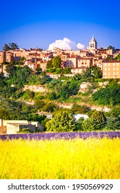 Sault, Provence - Scenic Hilltop Village With Lavender And Grain Fields, Summer Travel In France