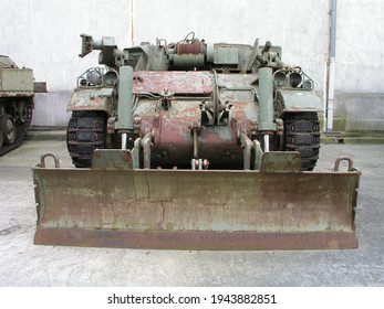 Saumur, France - June.15.2005: 
French AMX-13 VCG Combat Engineer Vehicle At French Tank Museum (Musée Des Blindés) 