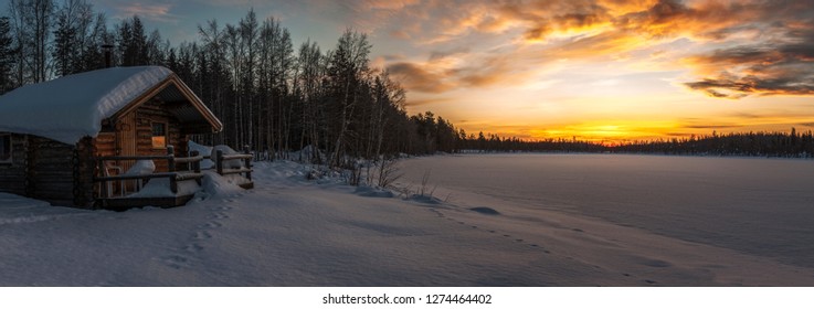 
Sauna On The Shore Of The Winter Lake