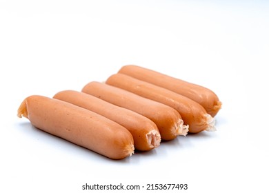 Sausage Chicken Meat Isolated On White Background